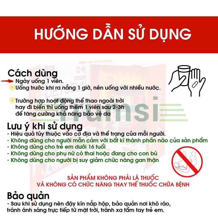 Viên Uống Trắng Da Giảm Nám Chống Nắng Bổ Sung Glutathione Chống Lão Hóa Và Bảo Vệ Da Detosun Vạn Tam Chính Hãng