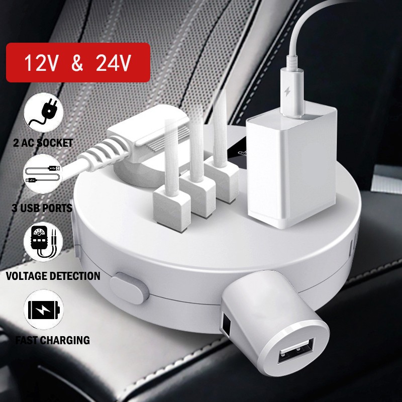 Bộ Chuyển Đổi Nguồn Xe Hơi 12V 24V Sang 220V Đa Dụng Chất Lượng Cao