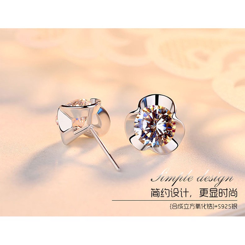 Hoa Tai Mạ Bạc 925 Hình Đầu Hươu Dễ Thương Cho Nữ