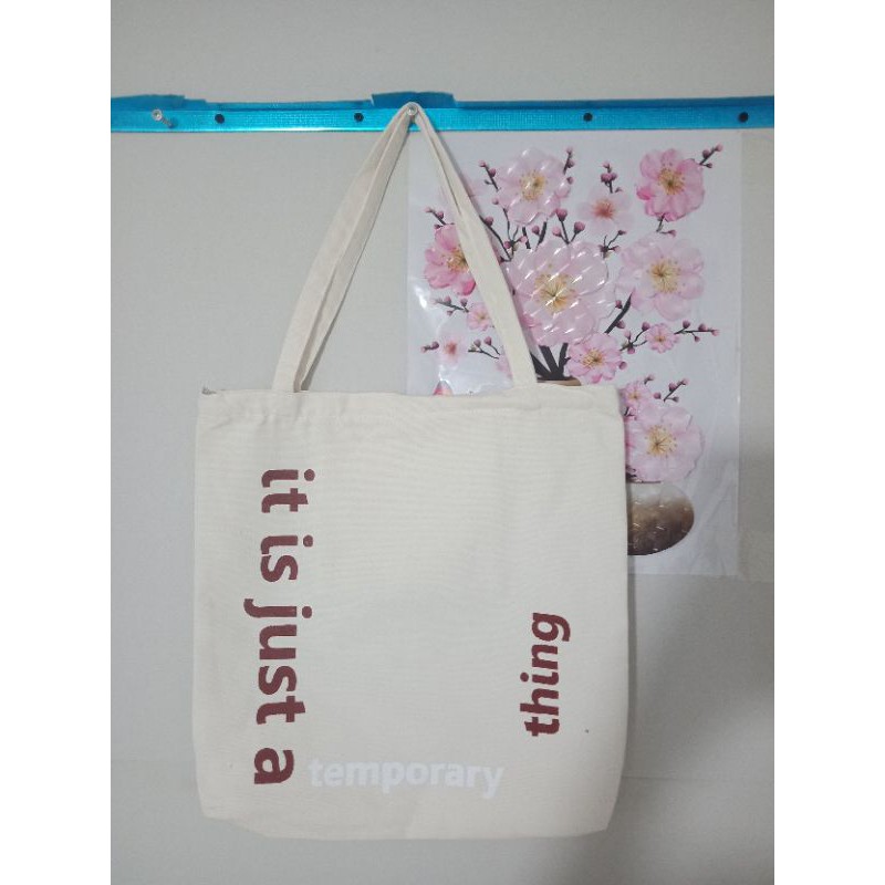 Túi vải Ulzzang_Túi tote TEMPORARY phong cách Vintage siêu đẹp( có khóa miệng)