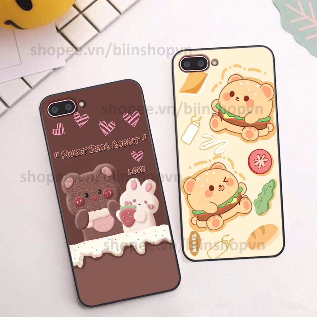 Ốp Oppo A3s / A1k in hình gấu chocolate kẹo ngọt siêu đẹp siêu xinh