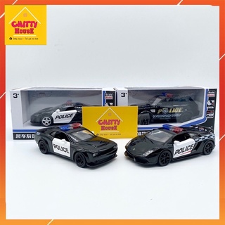 [Chitty] Mô hình ô tô kim loại cảnh sát Lamborghini, Mclazen650S,Dodge,Land rover tỷ lệ 1:36 mở được 2 cửa