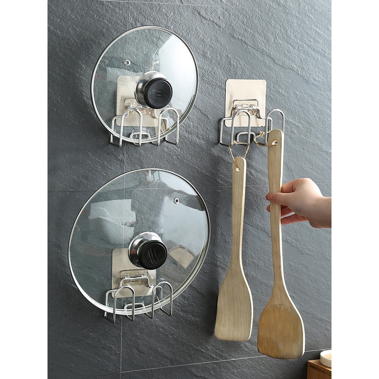 Hàng Sẵn Móc Dán tường treo thớt, nắp nồi Inox 304 làm khô nhanh Tiện Dụng Cho Nhà Bếp【Utah054】