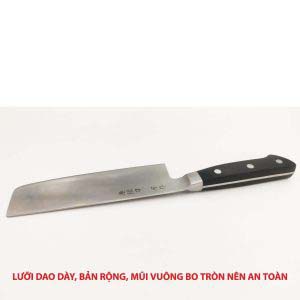 Dao bếp Nhật bản Nakiri đầu vuông lưỡi 16.5cm cán nhựa ABS Dao-A