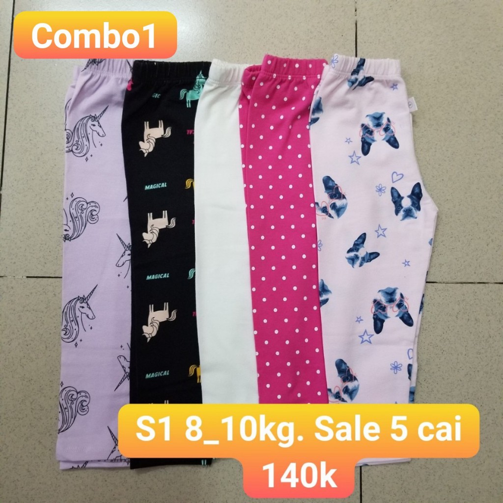 combo 5 quần legging cotton mềm mại và ám áp cho bé 8-12kg