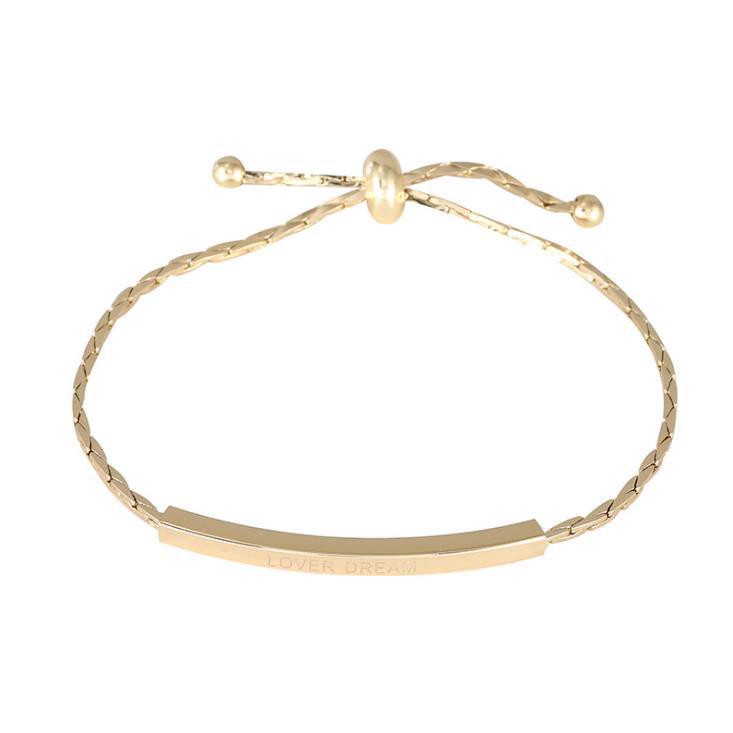 Vòng đeo tay khắc chữ đơn giản thời trang dành cho nữ