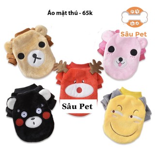 [FULL SIZE] Quần áo chó mèo thú cưng - Hình mặt thú