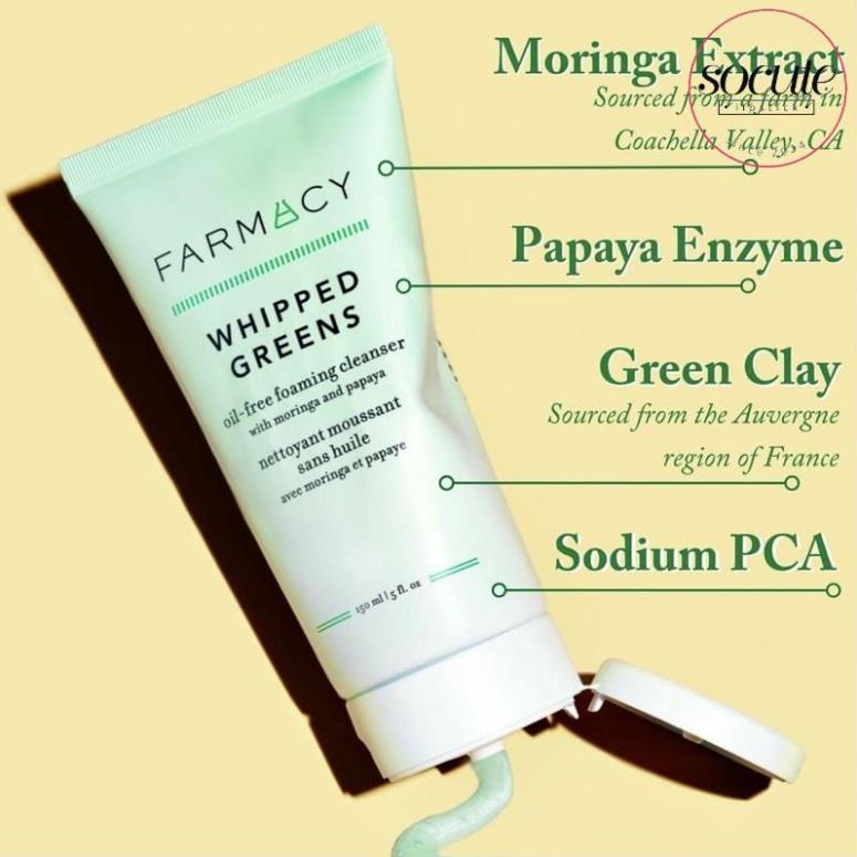 Sữa rửa mặt FARMACY Cleanser Whipped Greens Oil-free Foaming Cleanser 150ml