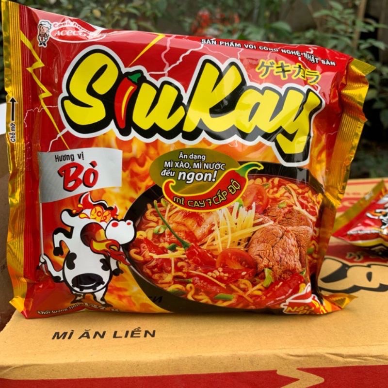 Mì SiuKay 7 cấp độ vị hải sản/bò của Acecook 128g