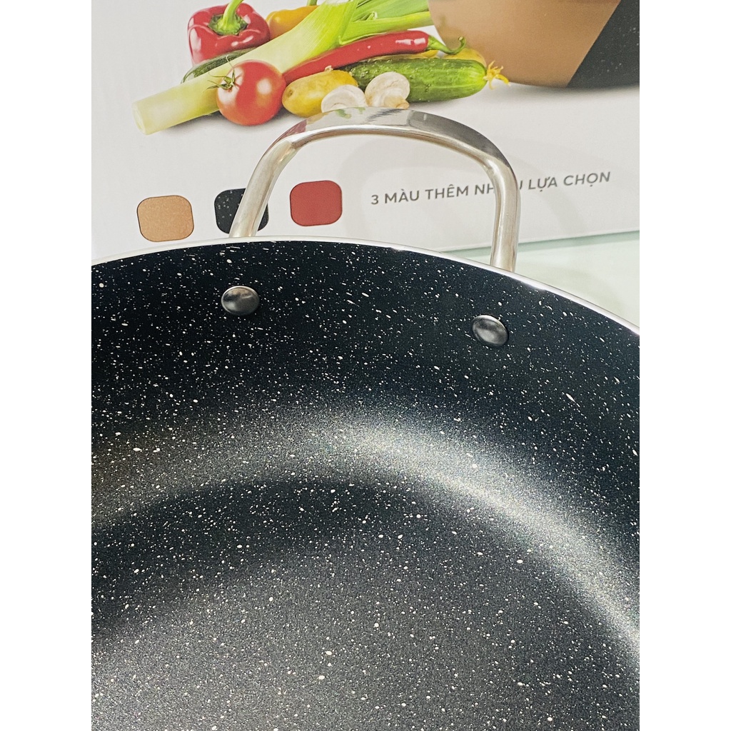 Nồi lẩu nhôm chống dính vân đá đáy từ cao cấp 26cm Smartcook 5552KMB phủ chống dính 2 lớp