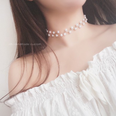 Vòng cổ chocker ngọc cá tính