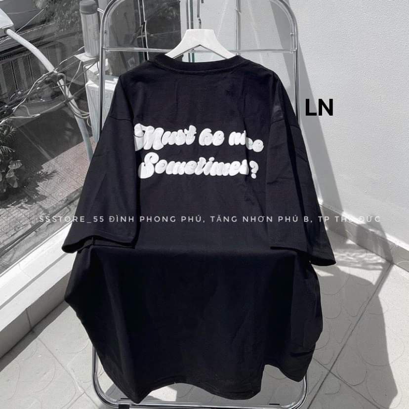 [HÀNG ĐẸP ƯU ĐÃI LỚN] Áo phông cổ tròn form thụng in chữ Somtimes màu trắng sang trọng và phong cách (35P6-LN)