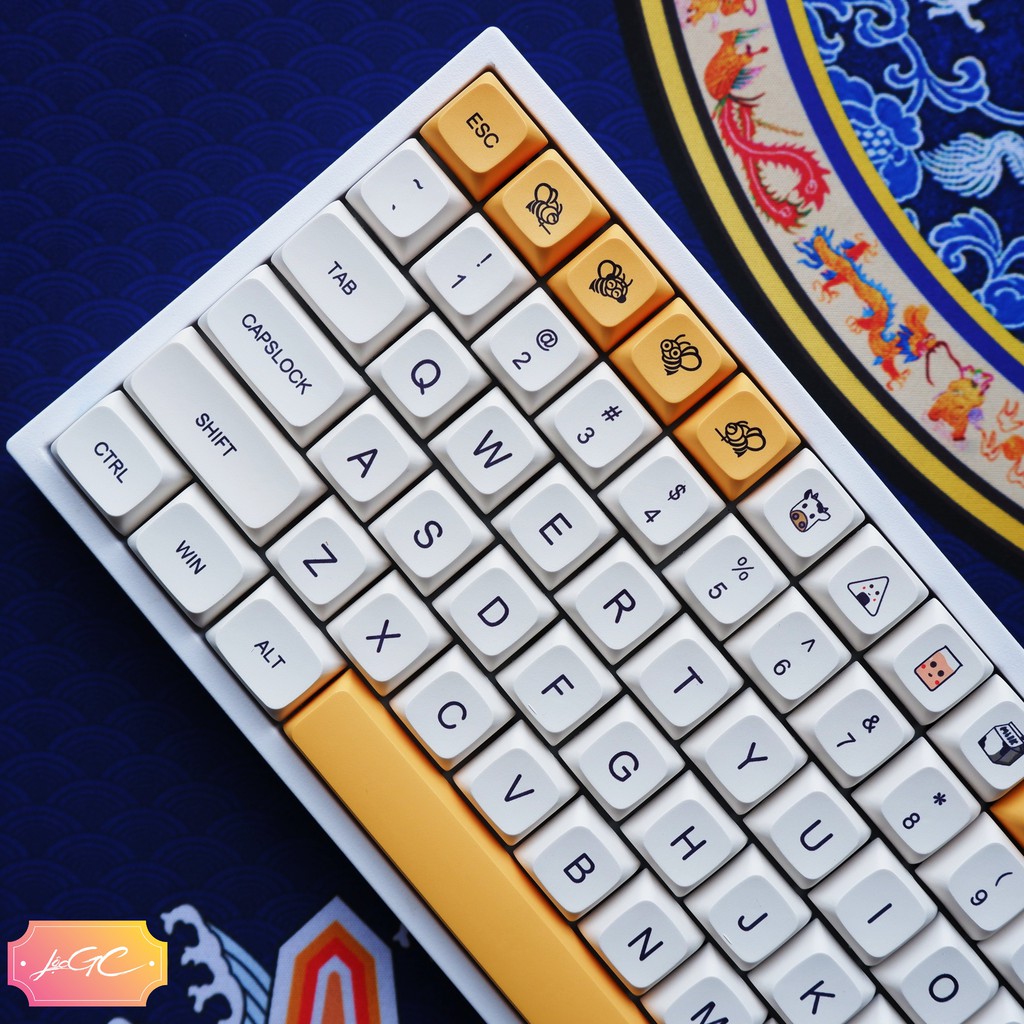 Keycap Honey &amp; Milk US 140 nút bàn phím cơ Thick PBT dày 1.5MM XDA cao 9.5MM