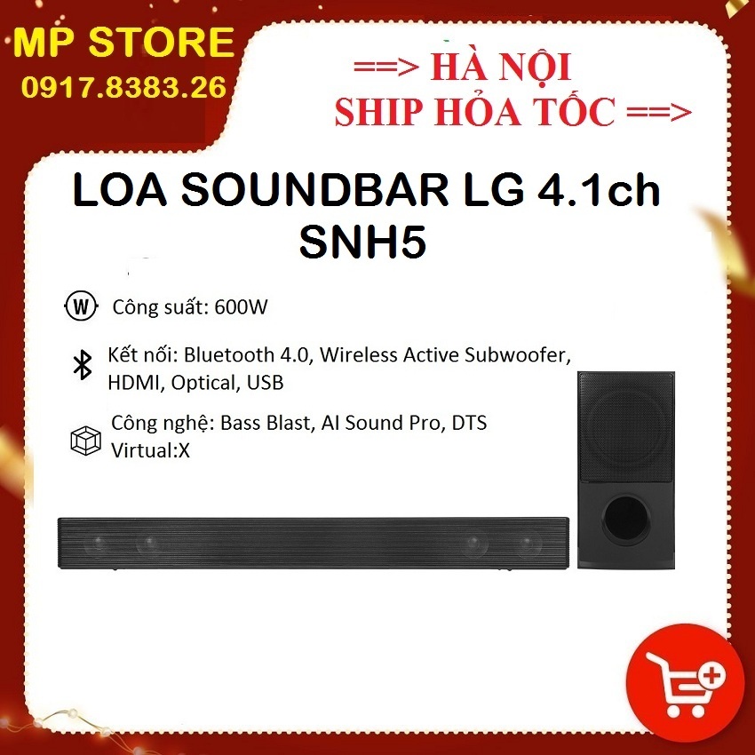 Loa Soundbar LG SNH5 4.1ch (600W) || Hàng chính hãng - Bảo hành 12 tháng