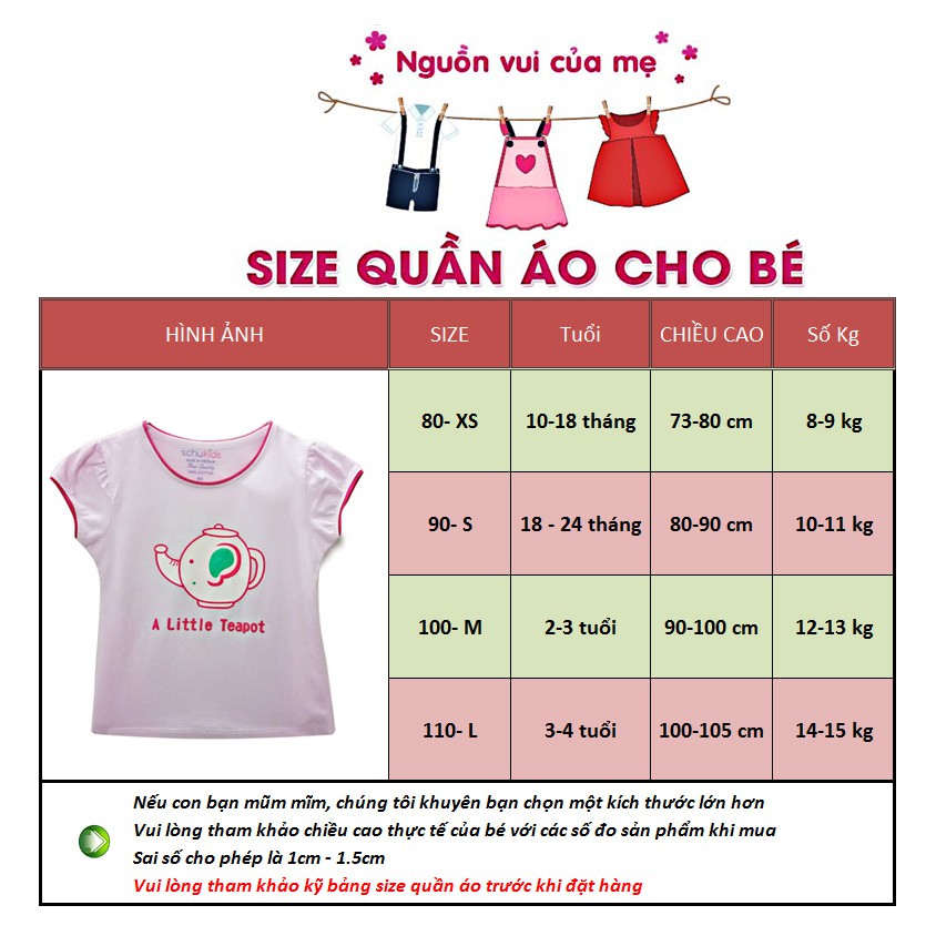 Áo thun bé gái cao cấp size cho bé gái 8- 30kg - Ninedra