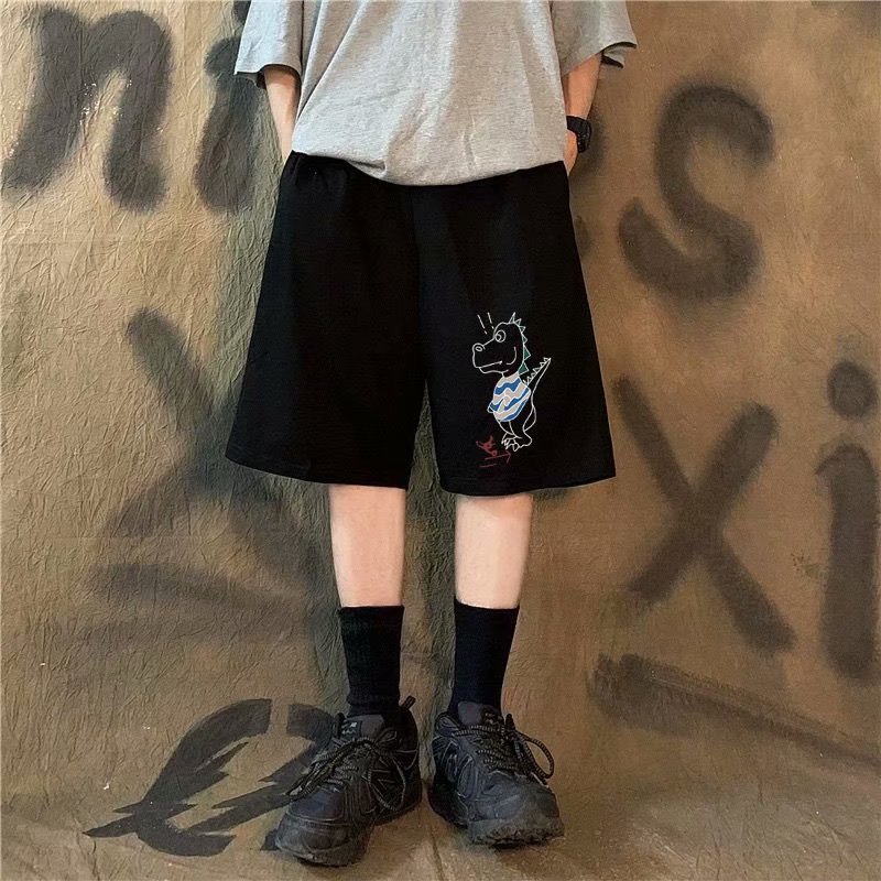 Quần short thể thao họa tiết khủng long 3 màu tùy chọn thời trang mùa hè cho nam (m-8xl)