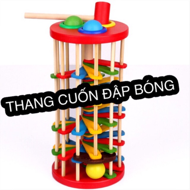 Đồ chơi gỗ Thang cuốn đập bóng