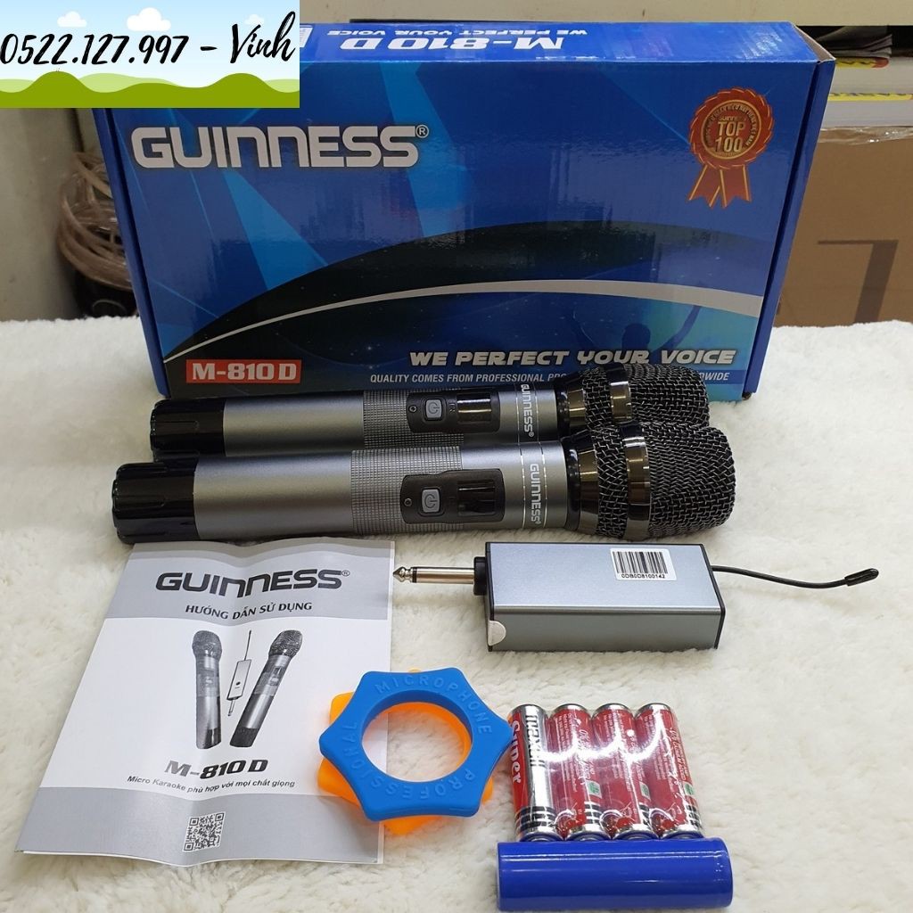 Micro Karaoke không dây GUINNESS MU-810D - Hàng Chính Hãng - Gia Khang Shop