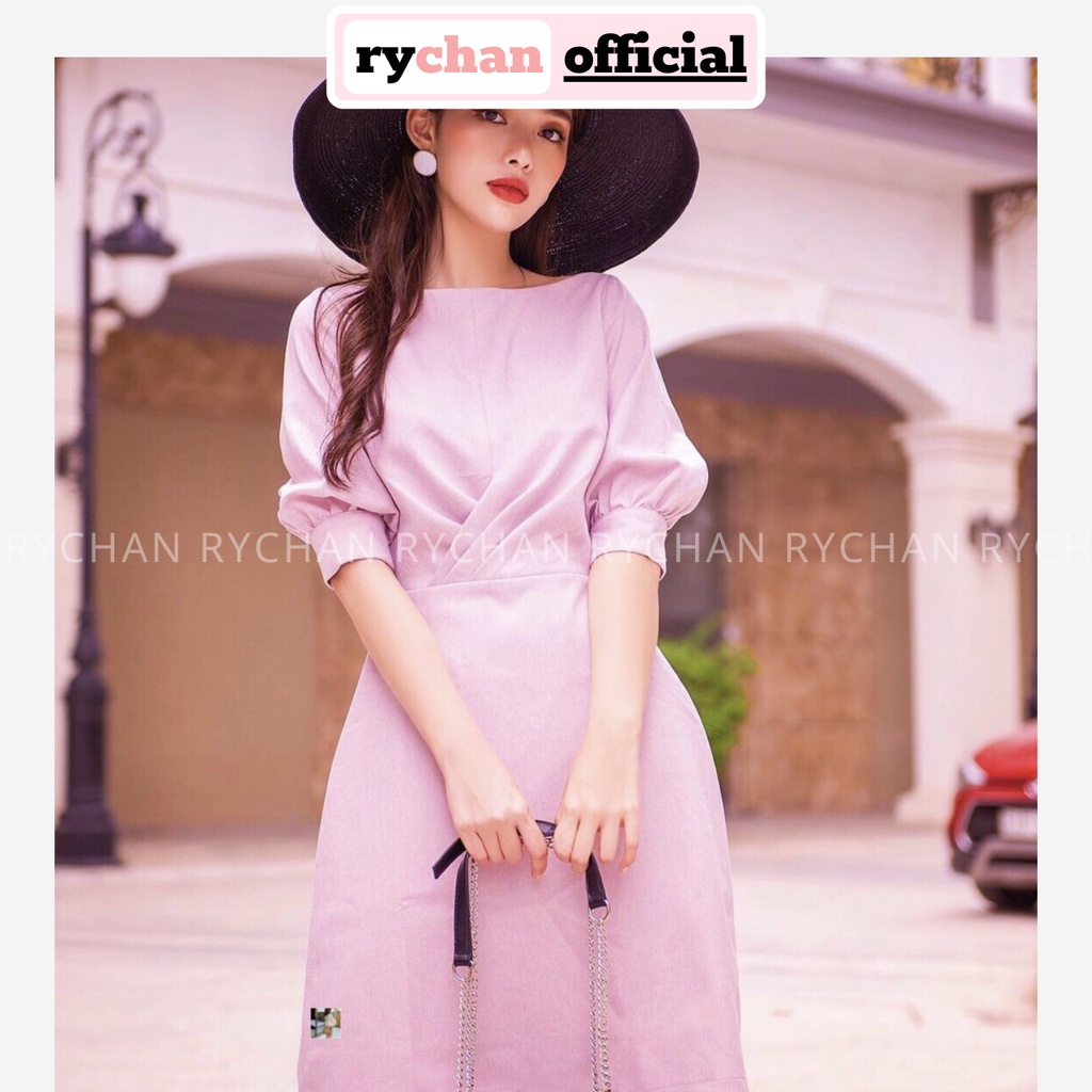 DX262 - Đầm Xòe Hồng Tay Phồng