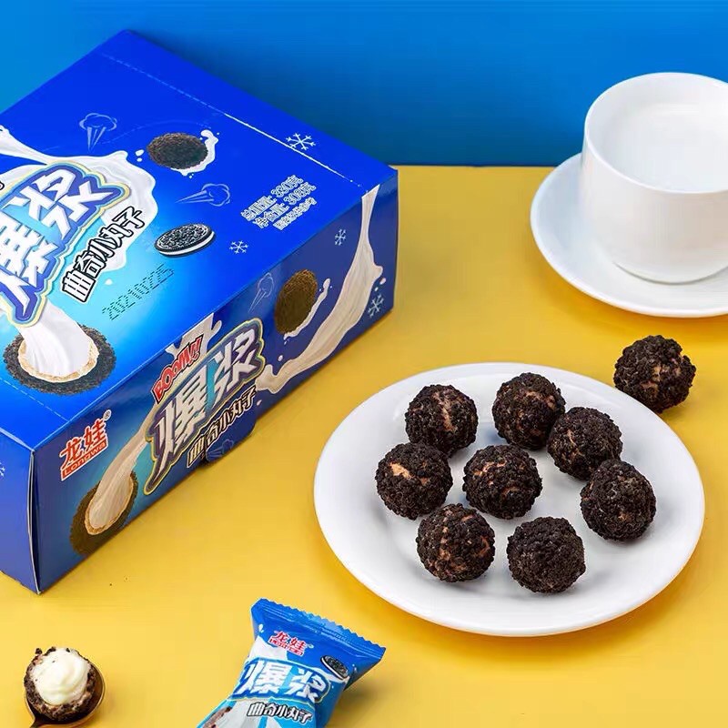 Bánh Socola nhân chảy 3 lớp SIÊU HOT, Bánh oreo Socola nhân dâu chảy KUNGFU THE MINI BALL