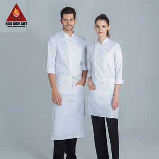 Áo Đầu Bếp Cao Cấp Cúc Thắt Vải Mềm Mát Dành Cho Cả Nam Và Nữ