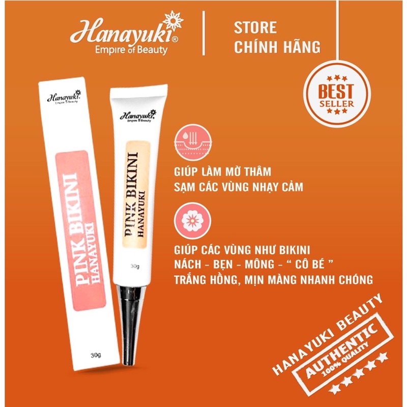 Kem khử thâm làm Hồng nhũ hoa Hanayuki tuýp 20gr - kem dưỡng duy trì chống thâm, dưỡng Hồng