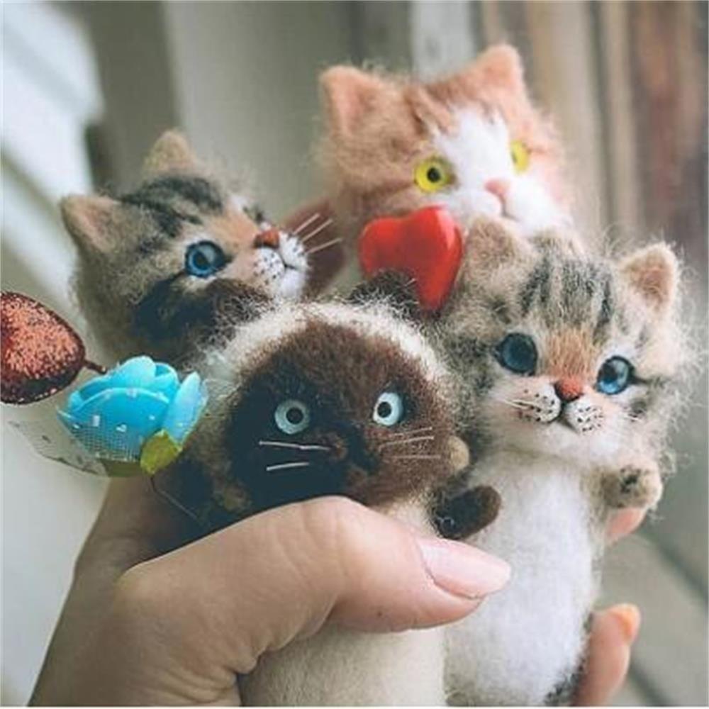 LAKAMIER Bộ Kim May Vá Thủ Công Bằng Vải Nỉ Họa Tiết Động Vật Độc Đáo