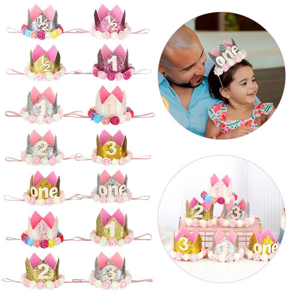 Mũ Đội Mừng Sinh Nhật 1 / 2 / 3 / half / one Gender Reveal Prince / Princess
