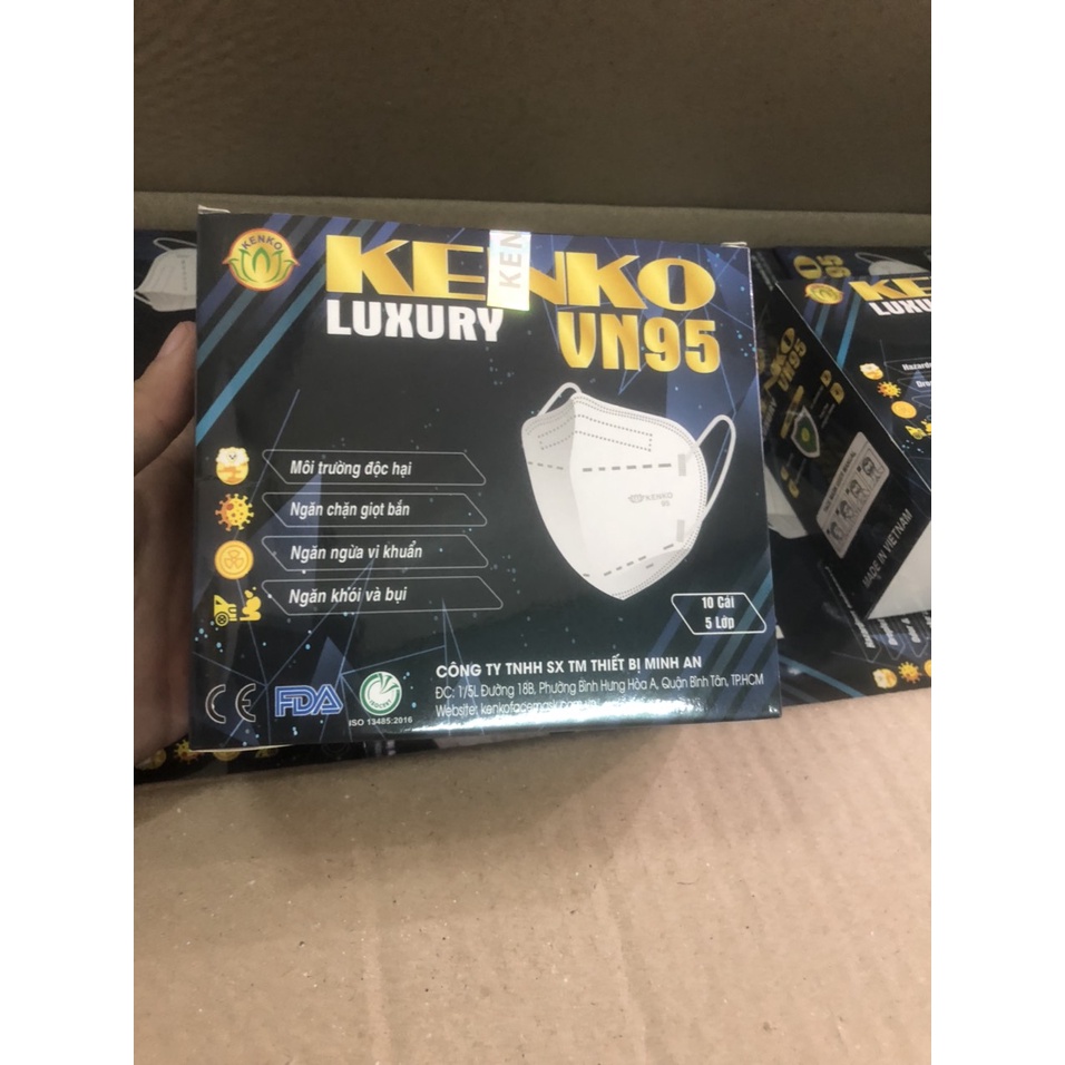 Sỉ-Khẩu Trang Y Tế N95 Kenko cao cấp (5lớp) kháng khuẩn hộp 10cái