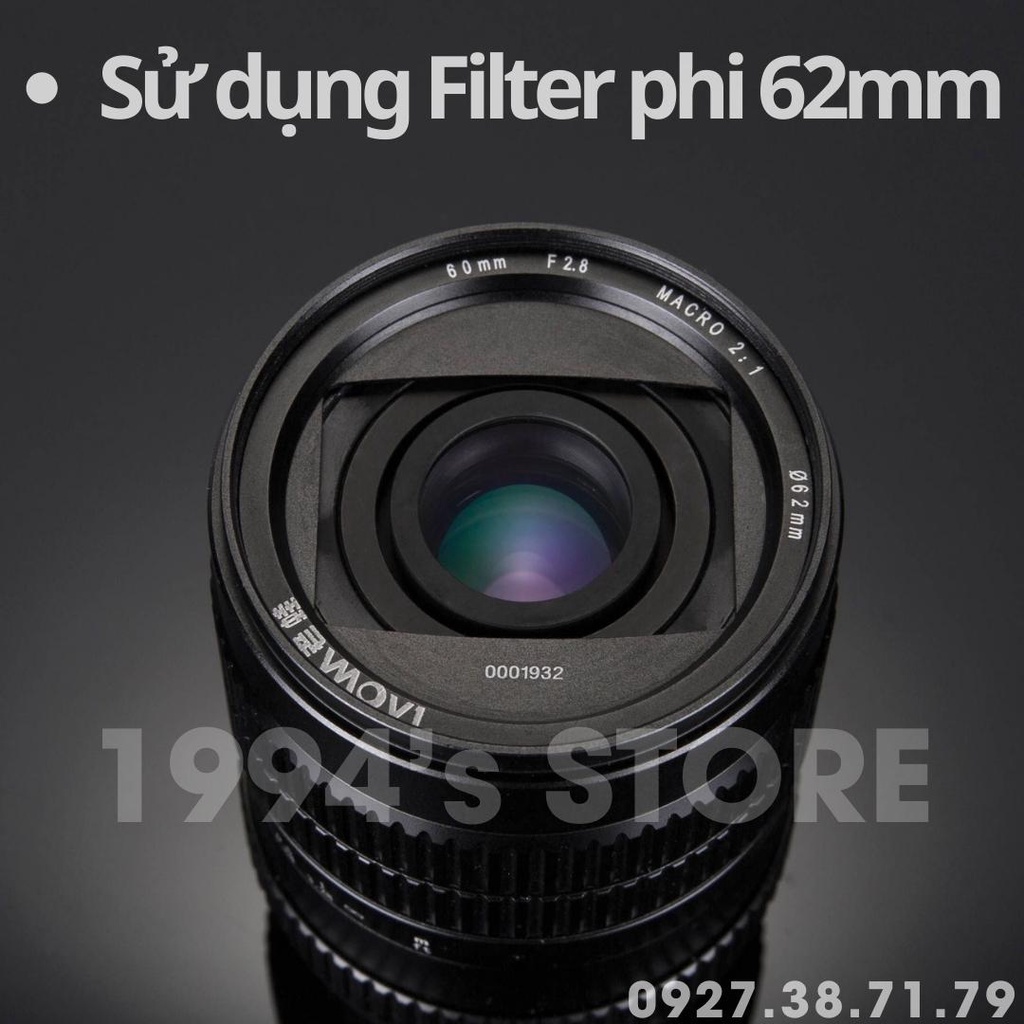 Ống Kính Venus Optics Laowa 60mm F2.8 2X Ultra-Macro 2:1 cho Full Frame Canon EF, Nikon F, Sony A, Sony FE và Pentax K