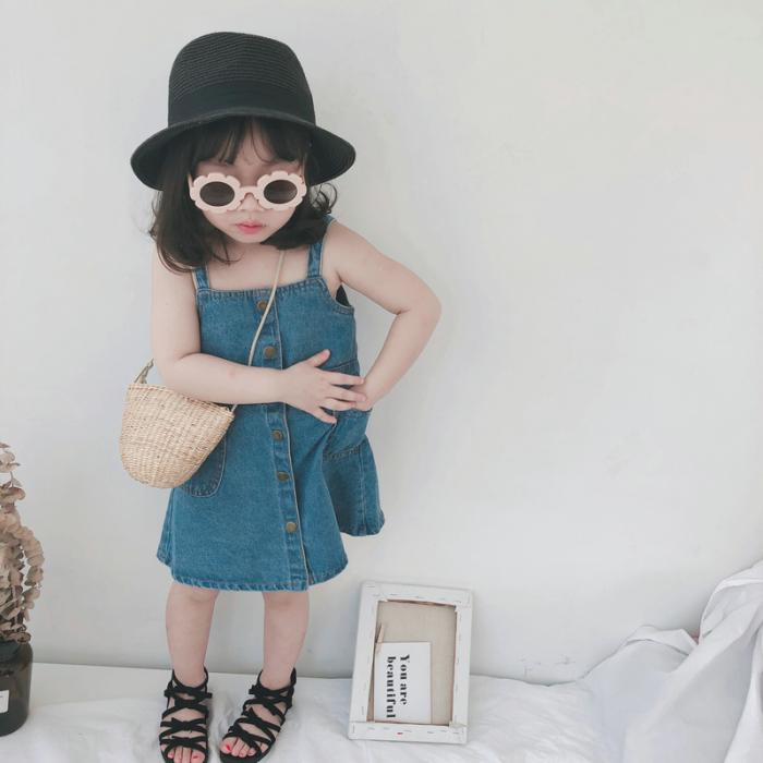 Đầm yếm denim thời trang dành cho bé gái