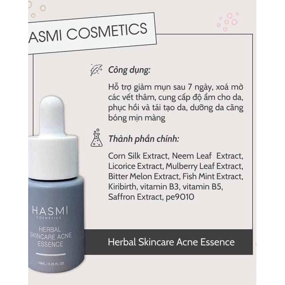 Serum ngừa mụn ẩn li ti, mụn đầu đen HASMI