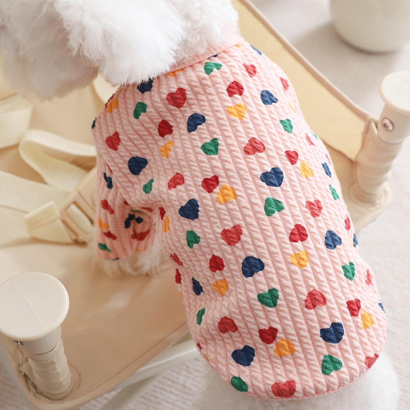 &lt;cutepethome&gt;Áo Khoác Cardigan Đính Nút Phong Cách Hàn Quốc Cho Thú Cưng