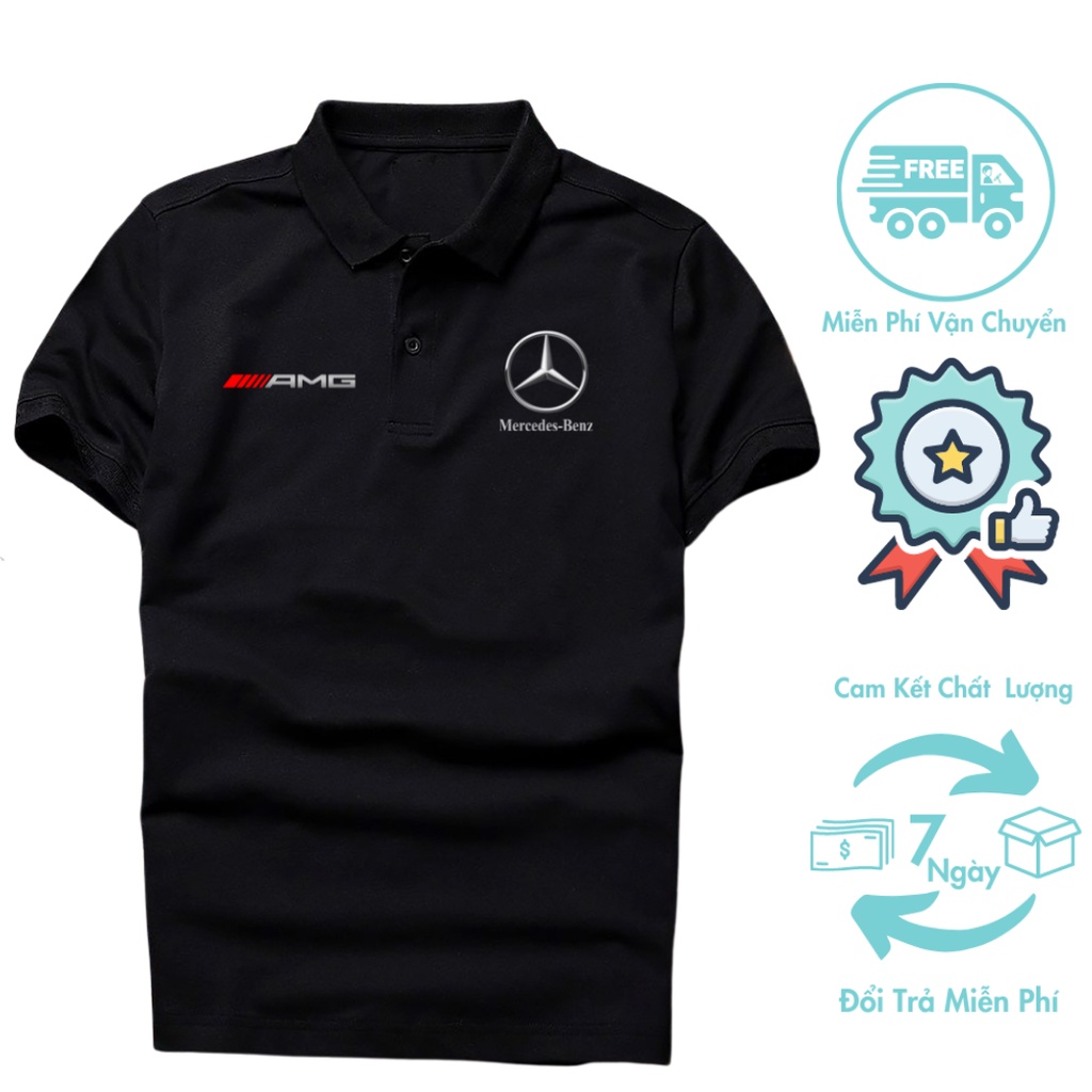 Áo polo Mec AMG đỏ - nam nữ cao cấp, vải xịn, màu đẹp độc quyền