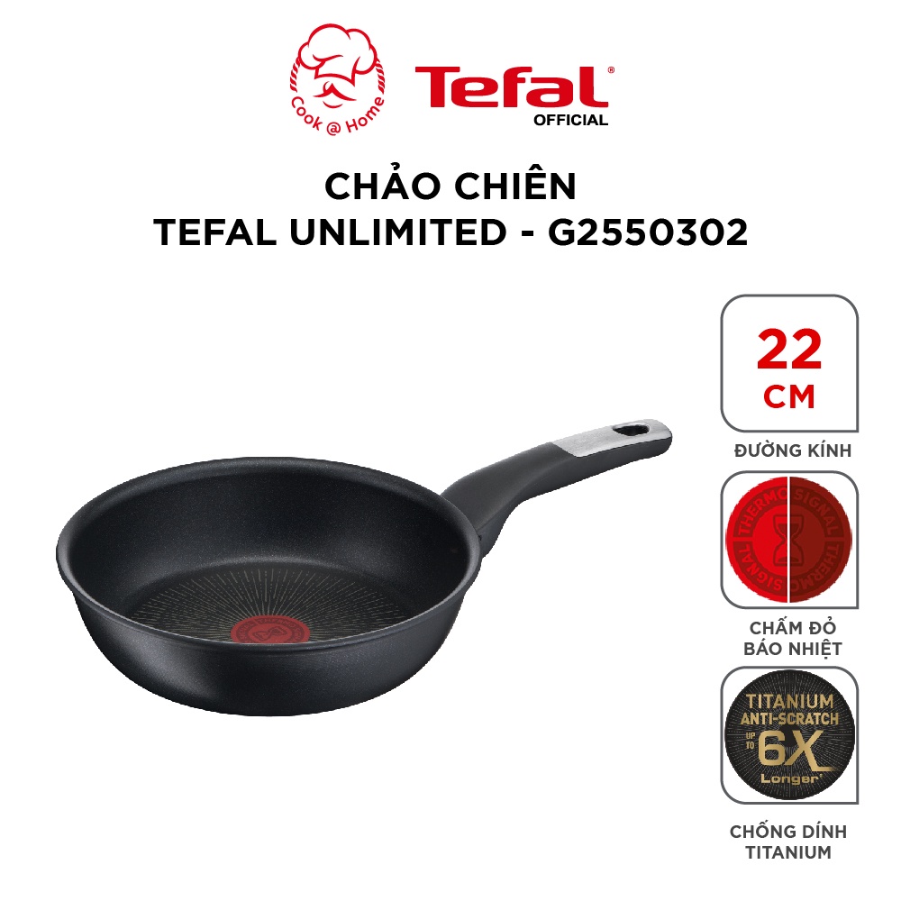 Chảo chiên Tefal Unlimited 22cm G2550302 Made in Fance