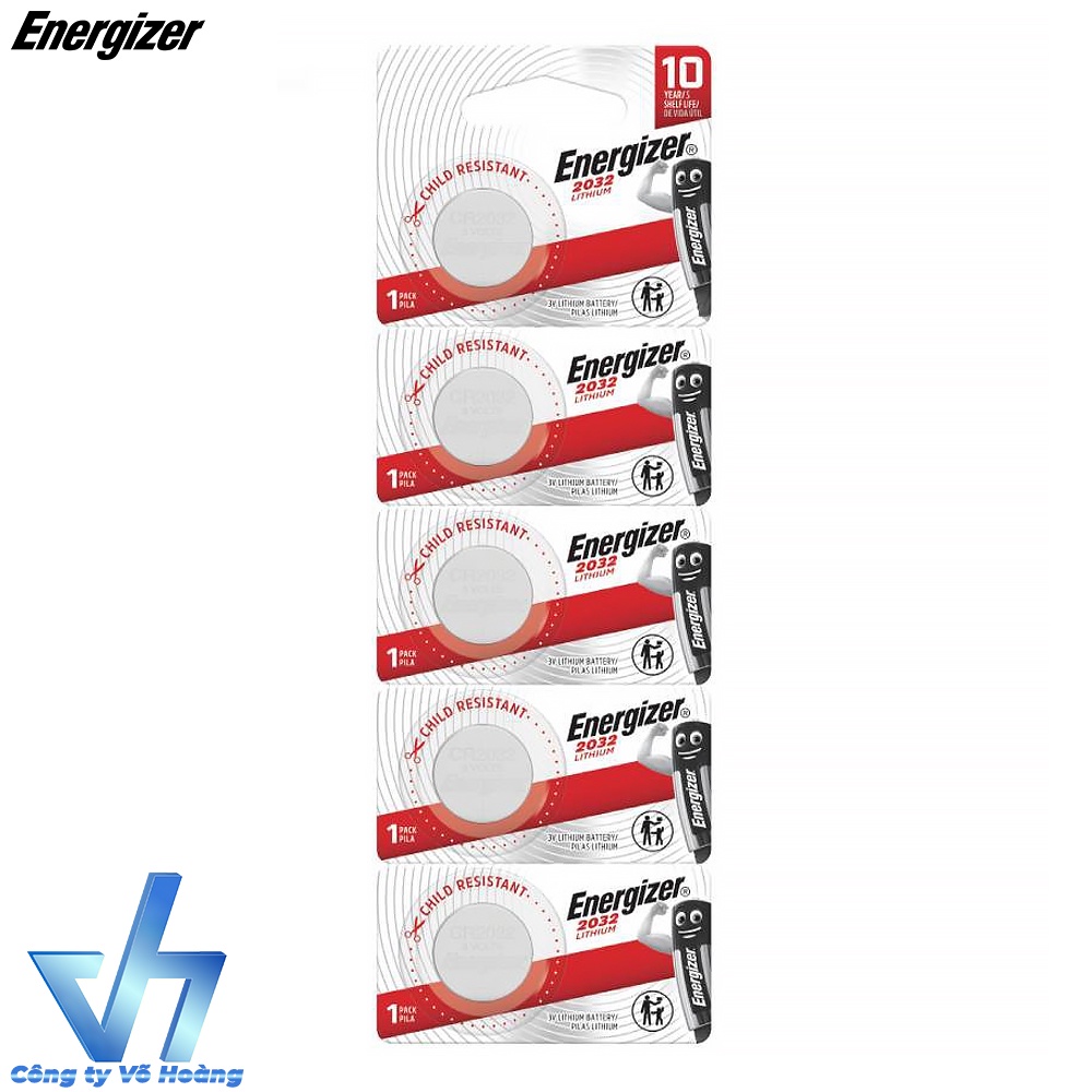 Pin remote xe máy xe hơi - Vỉ 5 viên Energizer E-CR2032