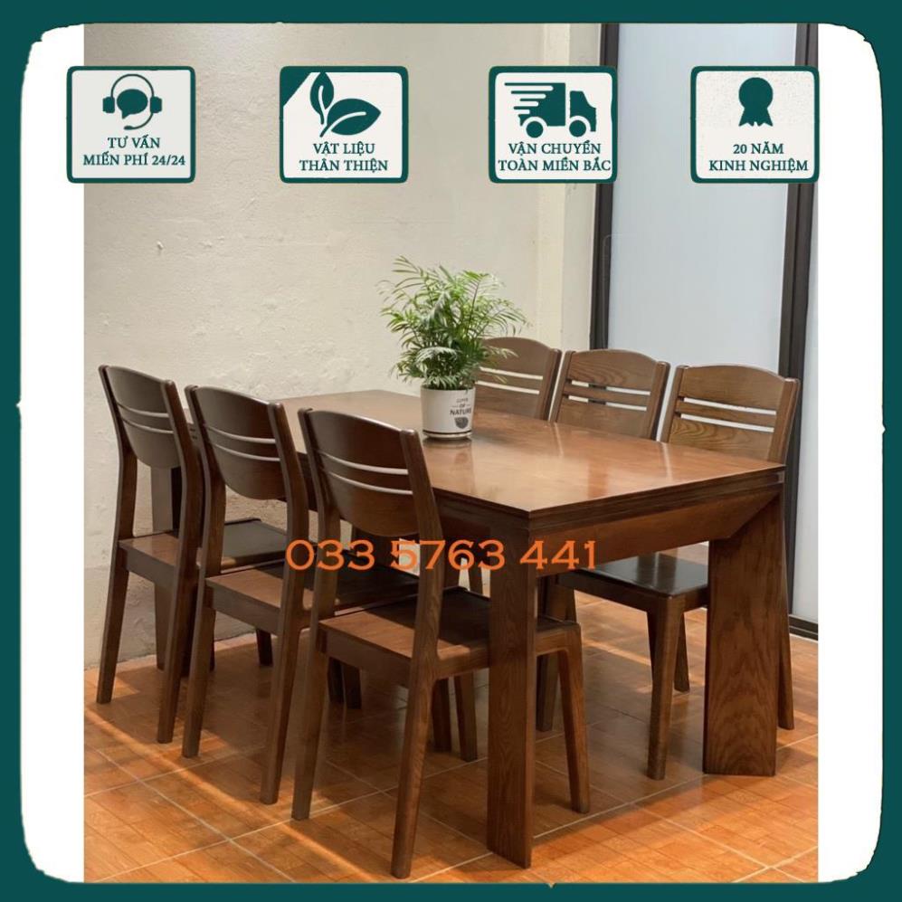 Bàn ghế ăn ăn gỗ sồi nga cao cấp kèm 4 ghế hoặc 6 ghế tùy chọn, sản phẩm bền đẹp theo thời gian