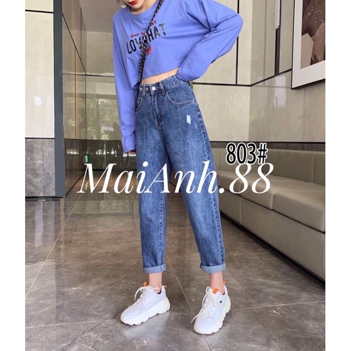 Quần jeans nữ cạp cao MaiAnh.88 quần jean baggy nữ phong cách Street style 3 size S M L | BigBuy360 - bigbuy360.vn