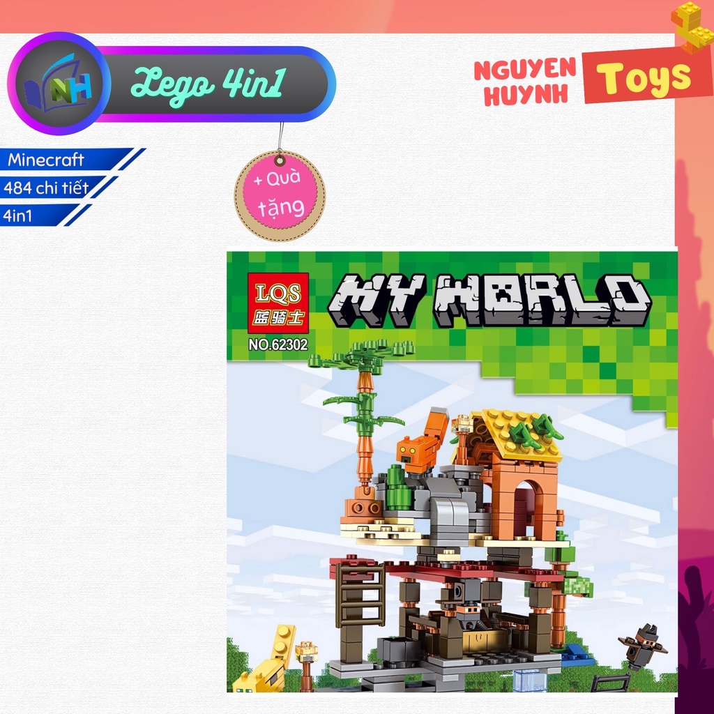 Mô hình lắp ráp Lego chủ đề MINECRAFT (62302) - Đồ chơi lắp ráp thông minh, sáng tạo cho bé