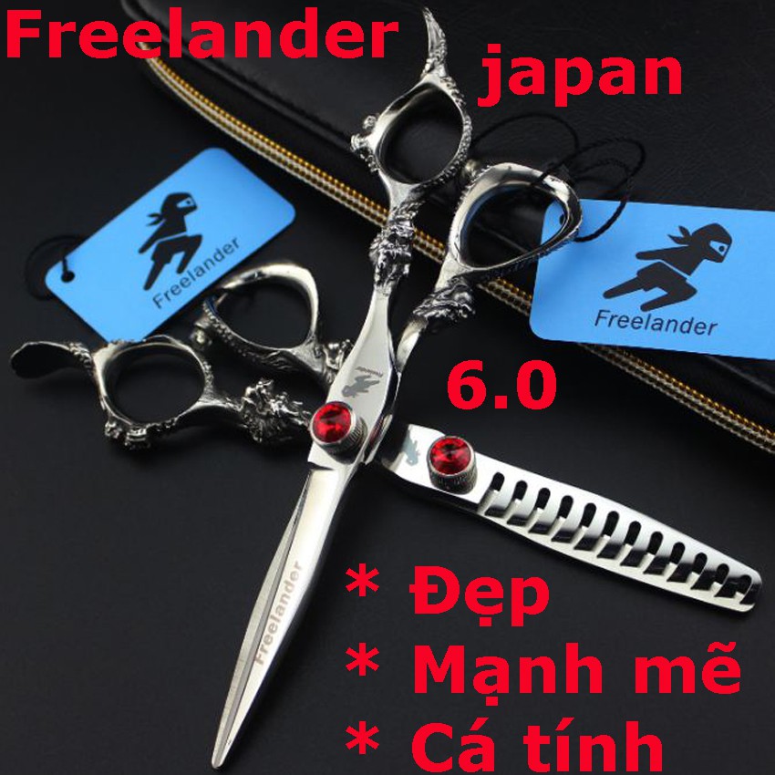 Bộ kéo cắt tóc nam cao cấp nhập khẩu Freelander F11( Mua một bộ kéo được tặng bao da+lọ dầu+khóa kéo+2lược)