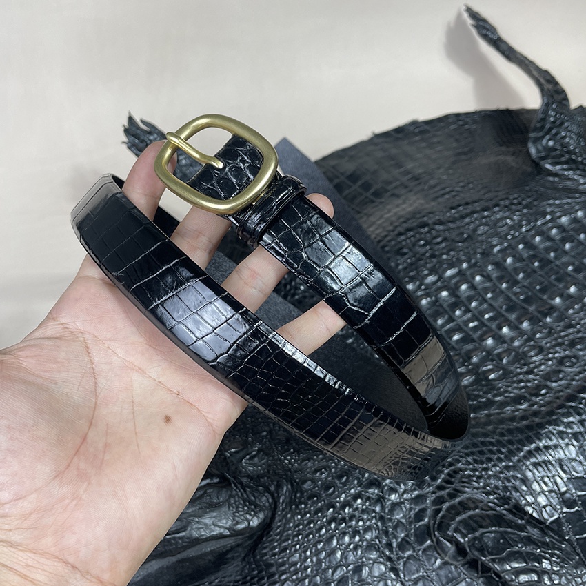 Thắt Lưng Dây Nịt Nam Nữ Da Cá Sấu Cao Cấp Bản Rộng 3cm ST301 Full Hộp Tặng Thêm Móc Khóa Bàn Tay Cá Sấu