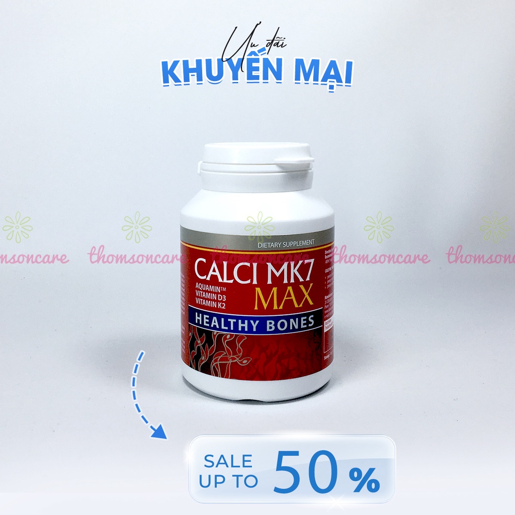 Canxi hữu cơ tăng chiều cao từ tảo biển đỏ Calci Mk7 từ Châu Âu, có thêm D3 và K2 giảm loãng xương cho mẹ bầu