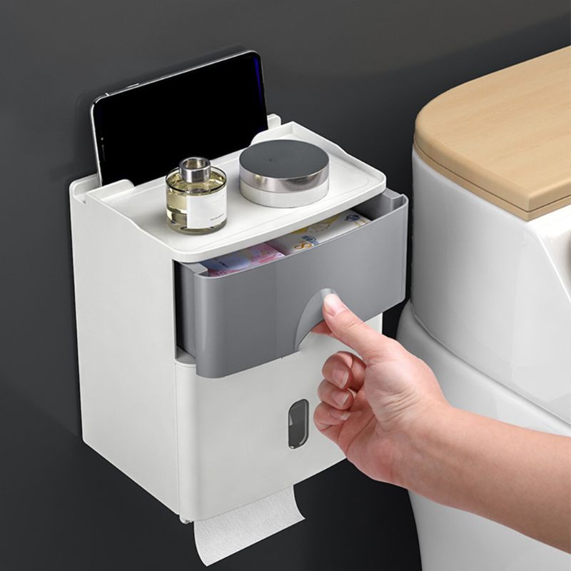 Giá Đỡ Cuộn Giấy Vệ Sinh Gắn Tường Bằng Nhựa Tiện Lợi Dành Cho Phòng Tắm