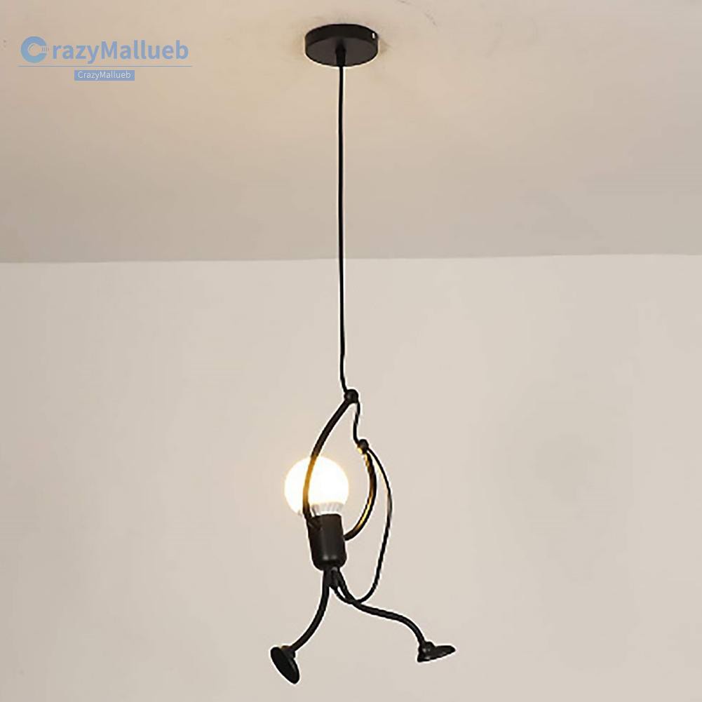 Crazymallueb❤Metal Little Man Climbing Pendant Hanging Light Lamp NO Bulb for Home Restaurant❤Lighting