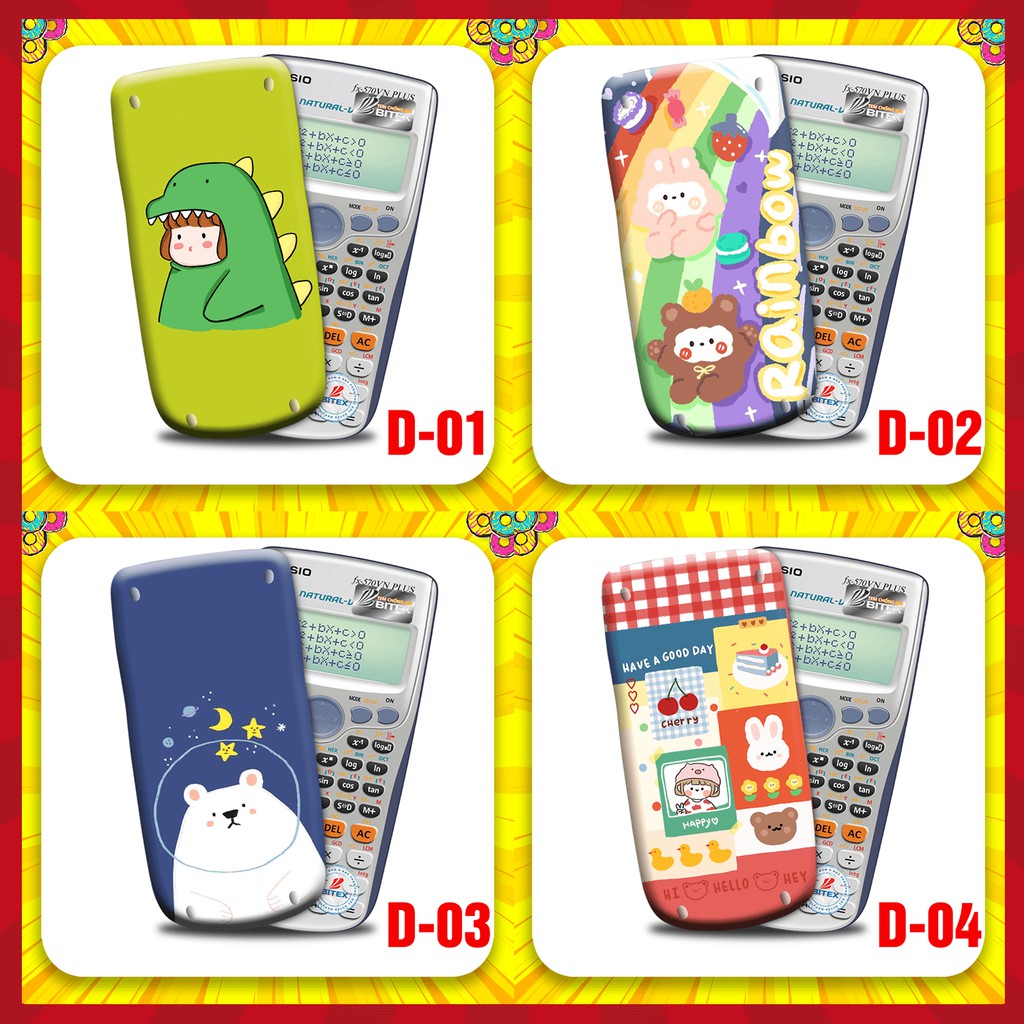 Miếng Decal Dán Máy Tính Casio Vinacal FX500 FX570 FX580 - 570ES 570EX 680EX dùng dán máy tính, decor trang trí đa dạng