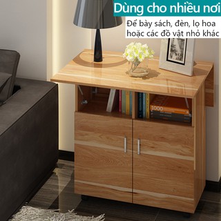 Bàn ăn gập đa năng bàn gỗ cho căn hộ nhỏ tủ kê góc có thể mở ra thành bàn dùng cho 4 người FU303Y