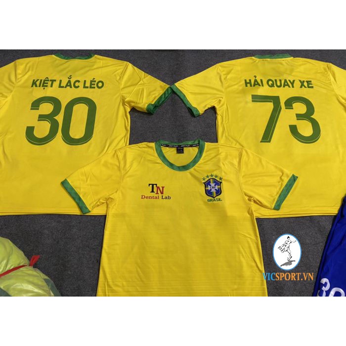 Áo Đá Bóng, Quần Áo Đá Banh Đội Tuyển BRAZIL World Cup 2022 Thun Lạnh Thoáng mát- Vicsport