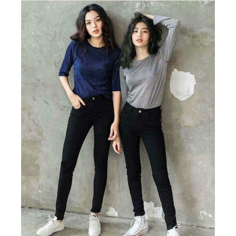 Quần kaki đen rách và trơn N04010 cực hot