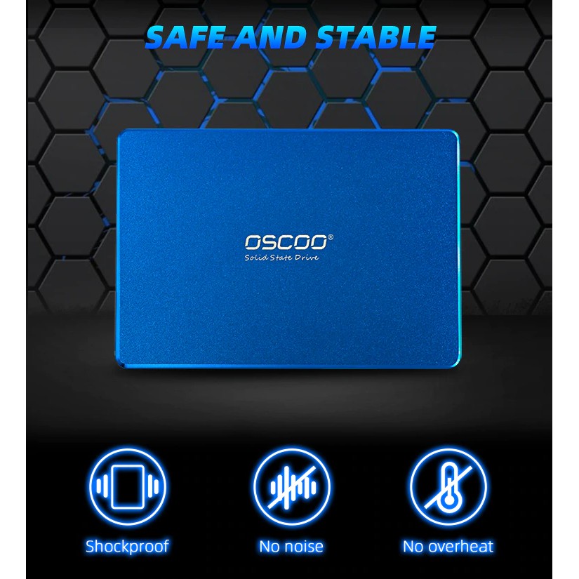 Ổ cứng SSD OSCOO 512GB SATA III 2.5 inch - đọc 550MB/s / ghi 530MB/s (Blue)