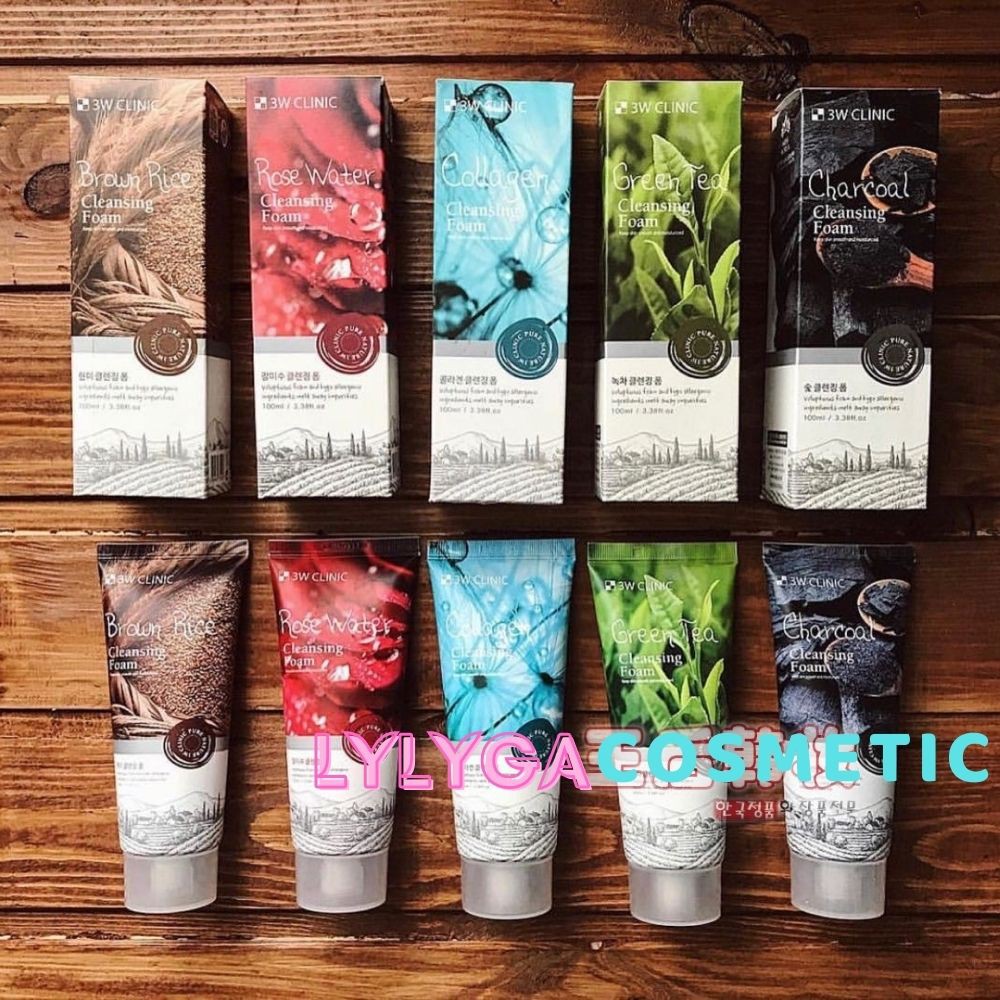 Sữa Rửa Mặt 3W Clinic 100ml - sữa rửa mặt Hàn Quốc Trà xanh/ Gạo/Collagen/Hoa hồng/ Than hoạt tính tư nhiên RM01 | BigBuy360 - bigbuy360.vn